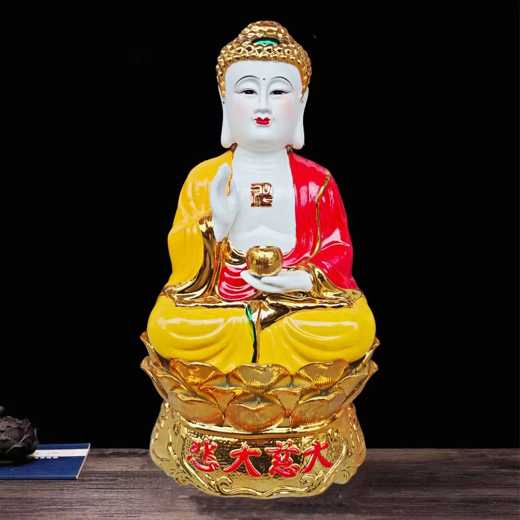 陶瓷大日如来佛祖佛像摆件释迦牟尼释迦摩尼三宝佛阿尼陀佛药师佛