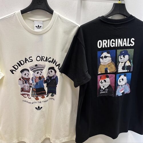 Adidas三叶草 男女运动休闲潮流熊猫宽松短袖T恤 IB7061 IB7063