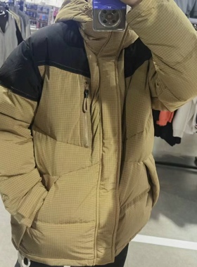 中国李宁 冬季肖战男子运动休闲拼接连帽保暖羽绒服外套 AYMT065