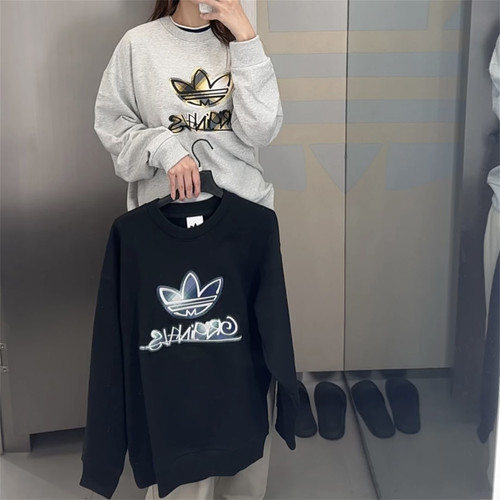 Adidas三叶草 男女运动休闲潮流宽松套头衫卫衣 KC0116 KC0117
