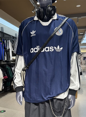 Adidas三叶草 男女运动休闲潮流复古宽松短袖T恤 KC0127 KC0128