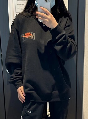 Nike耐克 春季新款男女运动休闲潮流印花加绒套头衫卫衣 FV4446