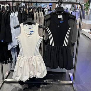 Adidas三叶草 女子运动潮流吊带长裙连衣裙花苞裙 KE5074 KE5075