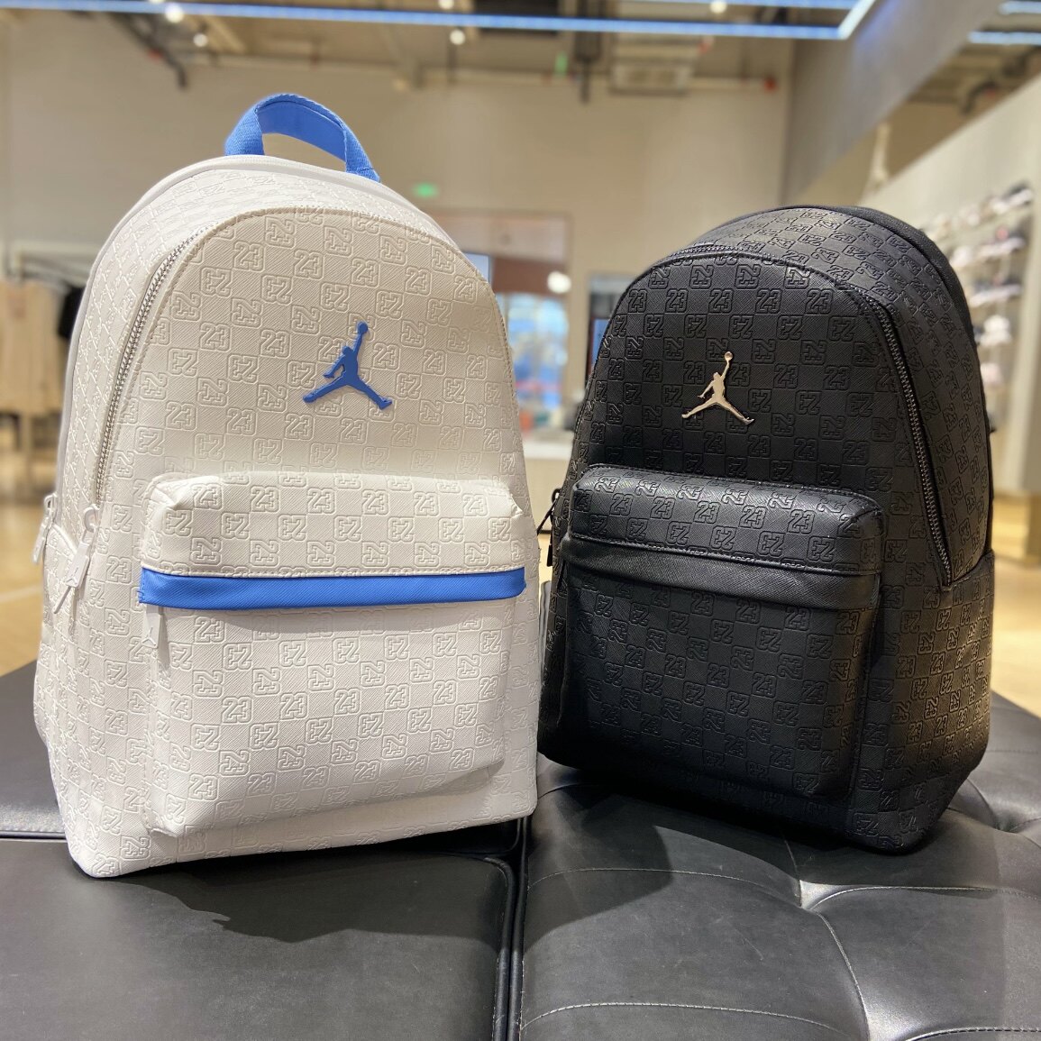 Nike耐克 Jordan 运动休闲潮流棋盘格PU皮质双肩背包书包 HV1621,运动包/户外包/配件,双肩背包,淘宝优惠券,粉丝福利购,淘宝优惠卷