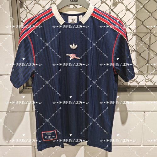 Adidas三叶草 阿森纳男子运动复古足球训练服球衣短袖T恤 JF0546