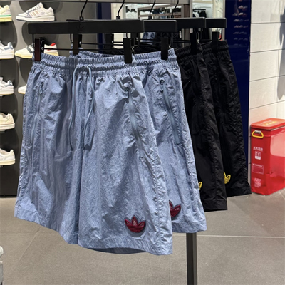 Adidas三叶草 运动休闲潮流刺绣速干梭织宽松短裤 KE5795 KE5796