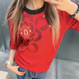 Adidas三叶草 曼联男子运动休闲潮流足球复古短袖T恤球衣 JM5568