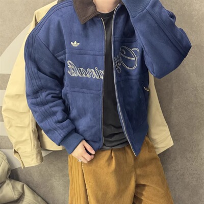 Adidas三叶草 男子运动休闲潮流宽松刺绣棉服外套 KT0674 KT0675