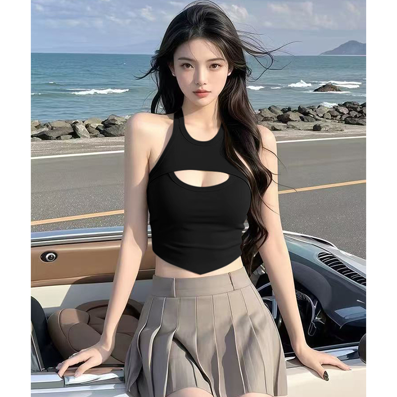 纯欲风性感挂脖吊带背心女