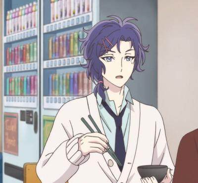 动漫cosplay假发套cos三丽鸥男子水野祐紫色翻翘低辫子短定制假毛