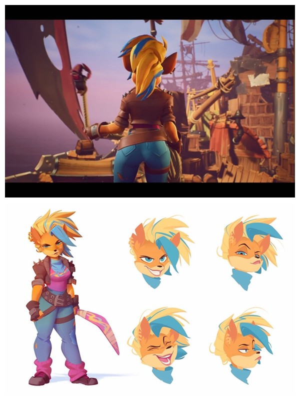 帝都动漫cosplay假发套COS古惑狼4-Tawna挑染游戏定制假毛