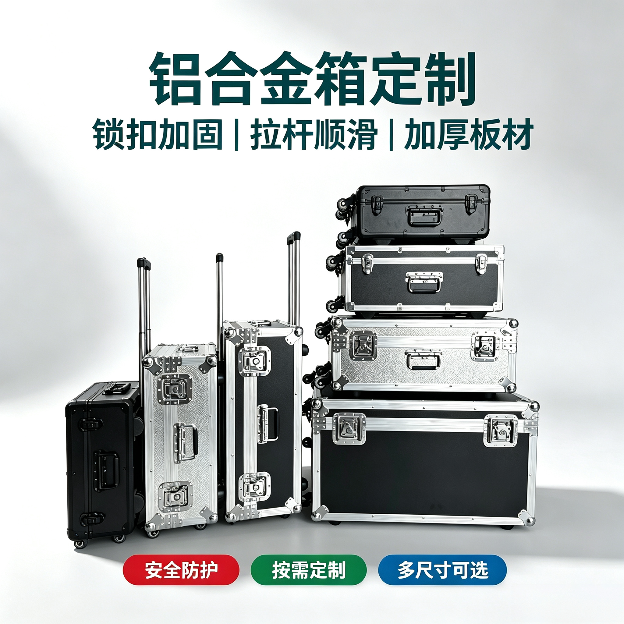 定制航空箱 拉杆箱  铝合金箱 仪器箱 展会运输箱 设备箱图片