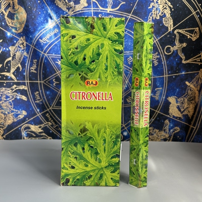 印度进口香薰正品RAJ香茅草CITRONELLA 竹签线香熏香净化空气除味