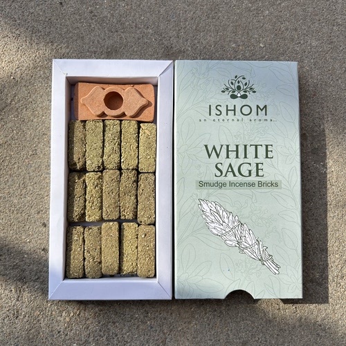ISHOM印度进口香砖白鼠尾草味道WHITE SAGE 手工制作香薰熏香香氛