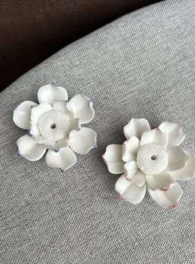 陶瓷莲花线香香插座 简约香托（红/蓝颜色随机发）
