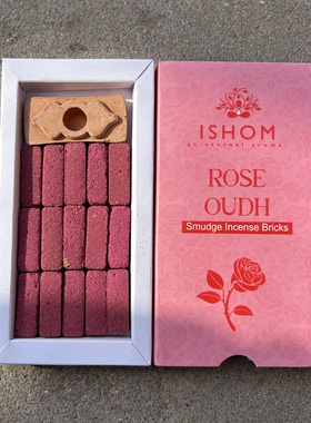 ISHOM印度进口香砖玫瑰沉香味道ROSE OUDH 手工制作香薰熏香香氛