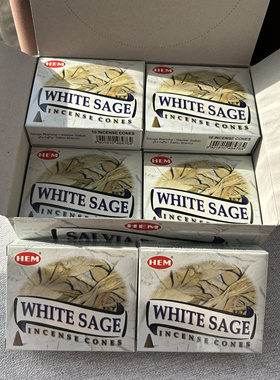 HEM印度进口塔香 白鼠尾草-WHITE SAGE 锥香室内持久正品香薰净化