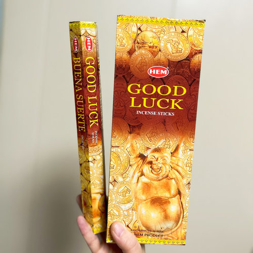 印度进口HEM线香 竹签香 好运GOOD LUCK 薰香正品 “顺风又顺水”