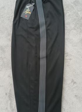 Needles track条纹HD蝴蝶绣花运动休闲日系阔腿长裤飞鼠裤男女款