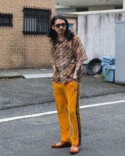 Needles track蝴蝶绣花track休闲天鹅丝绒织带日系运动长裤男女款