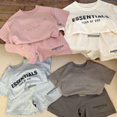 儿童短袖 套装 字母印花男童短袖 夏装 短裤 两件套T恤宝宝夏天衣服潮