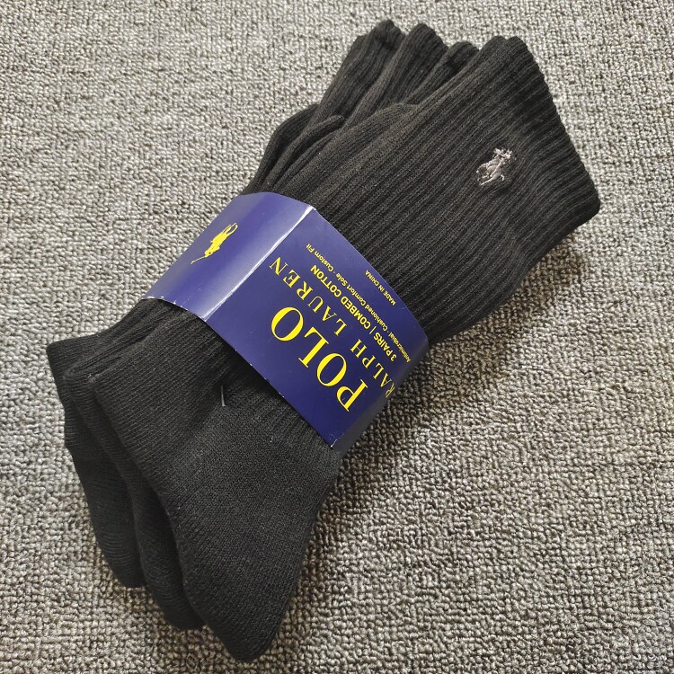 thumbnail for Embroidered Horse Logo Men's Autumn and Winter Anti-Odor Mid-Length Socks with Sports Towel Bottoms for Gentlemen and White-Collar Fitness