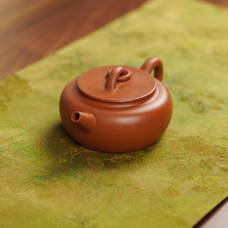 赖石工坊 竹圆壶 素烧不打磨 省级大师全手工制作坭兴陶茶具