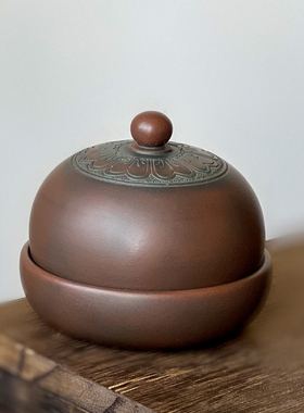 广西钦州坭兴陶茶具 天地杯 中式复古风分体式创意水杯100cc