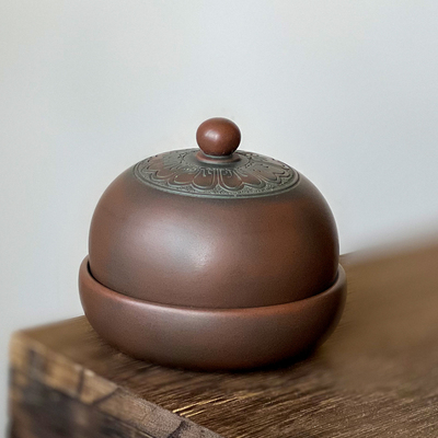 广西钦州坭兴陶茶具 天地杯 中式复古风分体式创意水杯100cc