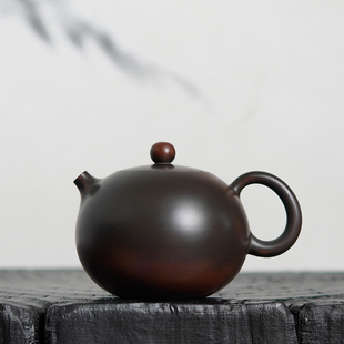 约160cc 全手工制作钦州坭兴陶茶壶 黄开日作品 萌漾·西施壶系列