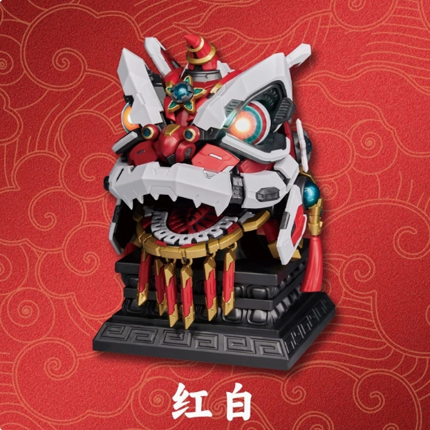 卓匠X将魂姬醒狮正版授权白色配色 中国风国创机甲拼装摆件