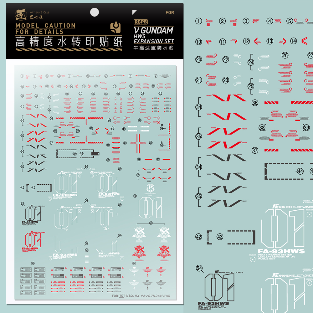 RG 1/144牛高达HWS重装牛高达重牛专用水贴[匠心社RGPB032]