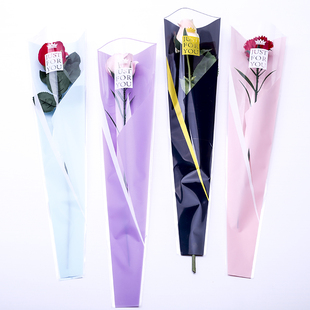 皇冠鲜花单支袋玫瑰花包装袋单只花束袋鲜花袋花三角包装袋包邮