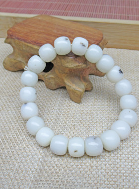 天然和田玉白玉手链雪花糕玉手链