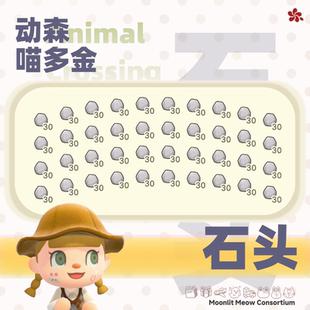 Switch动森 40组石头 道具家具铃钱鱼饵机票衣服森动素材料DIY