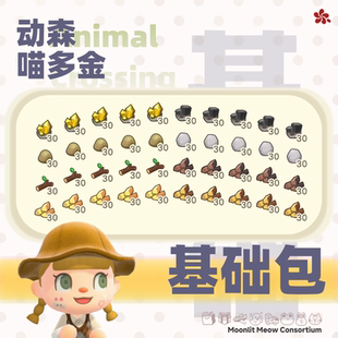 Switch动森 基础素材包 道具家具铃钱鱼饵机票衣服森动素材料DIY