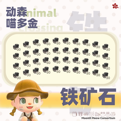 Switch动森 40组铁矿石 道具家具铃钱鱼饵机票衣服森动素材料DIY