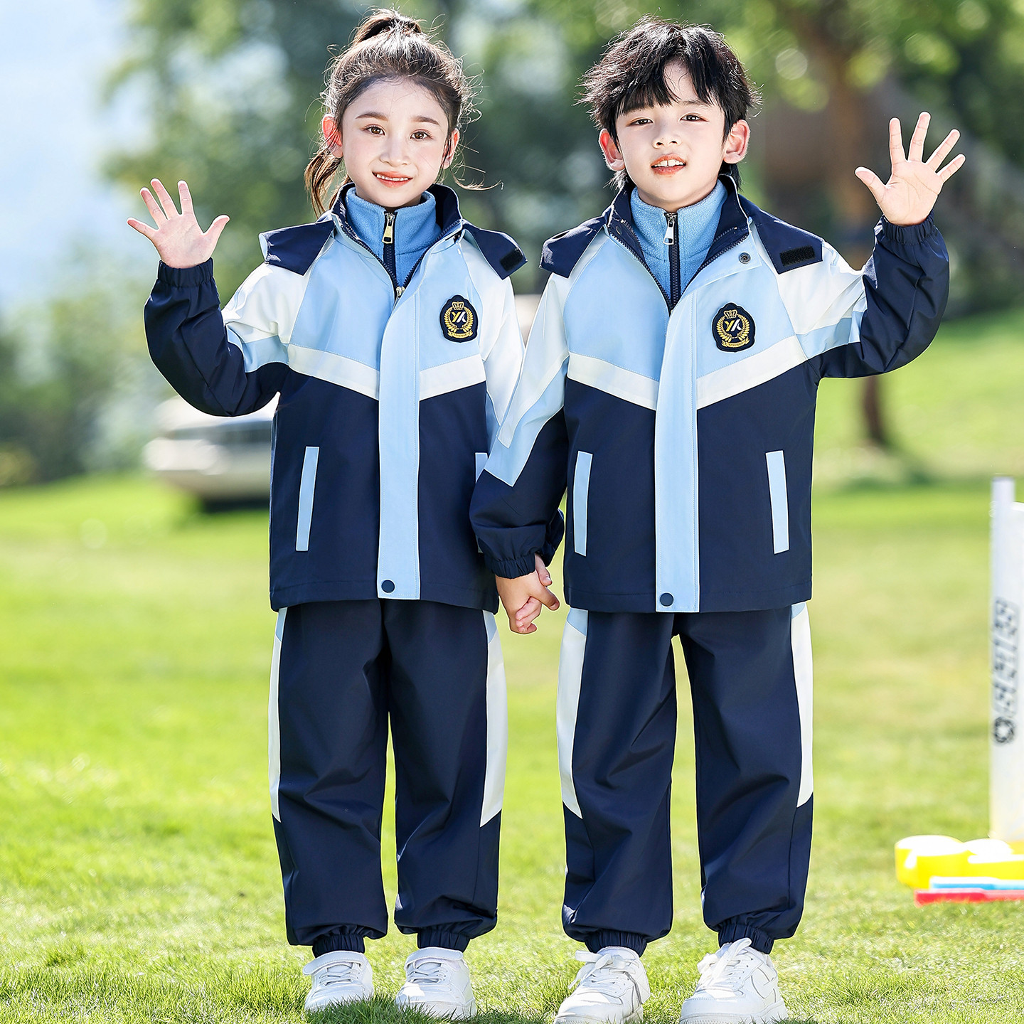 小学生校服秋冬装英伦学院风儿童运动班服冲锋衣三件套幼儿园园服