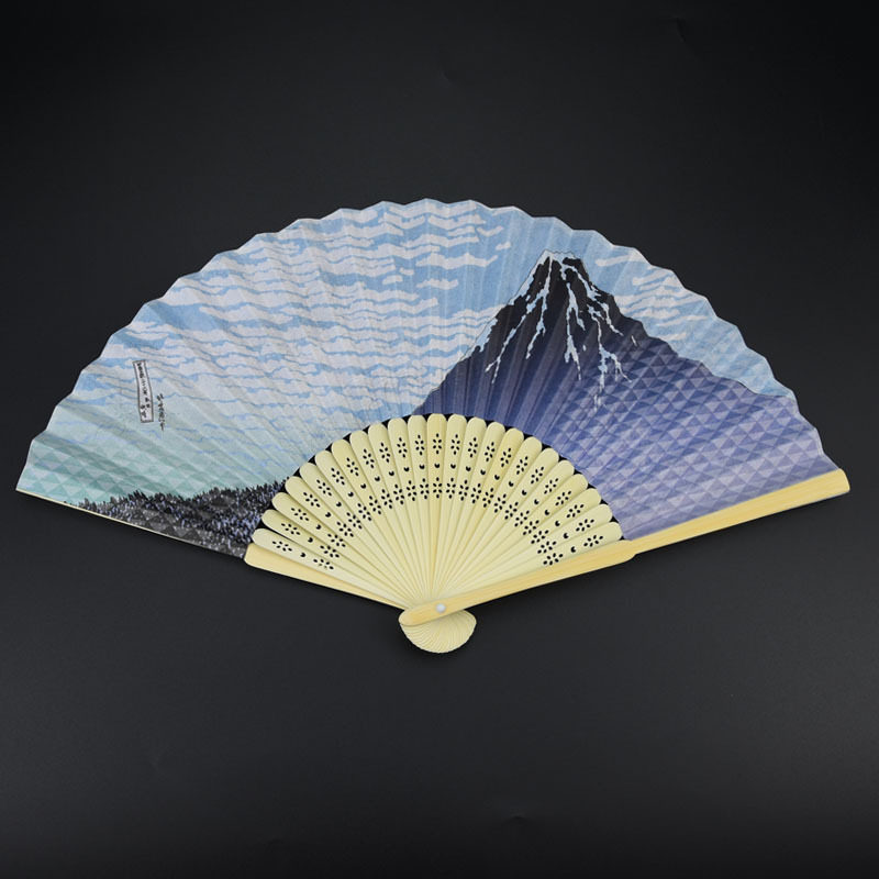 Quạt giấy ukiyo-e quạt gấp in kiểu nhật quạt nhỏ nam nữ quạt trúc núi phú sĩ sóng nước đồ trang trí cửa hàng vật liệu nhật bản