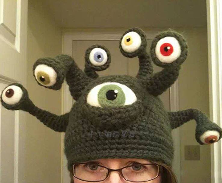 創意毛線帽章魚男潮女小怪物烏賊假發帽子拍照牛角影樓大胡子成人在類目 服飾配件/皮帶/帽子/圍巾, 帽子中 - 來自Buy2taobao.com提供專業的淘寶代購服務