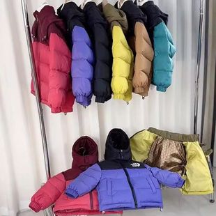 儿童兄妹装羽绒服2024冬季新款背面童装男女童姐弟装大童加厚外套