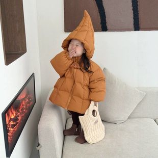 龙凤胎宝宝精灵帽羽绒服2025新款男女童兄妹姐弟装加厚保暖外套冬