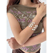 atmshop韩系多层线条仿珍珠弹簧扣开口手镯高级个性 手环 百搭宽版