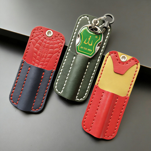 漫威创意真皮钥匙包头层牛皮单支装 小众复古迷你收纳包通用钥匙套