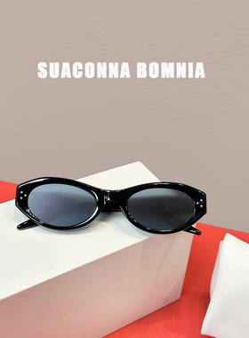 高定~简约椭圆形太阳眼镜黑色遮阳热销复古新潮高级感女士墨镜