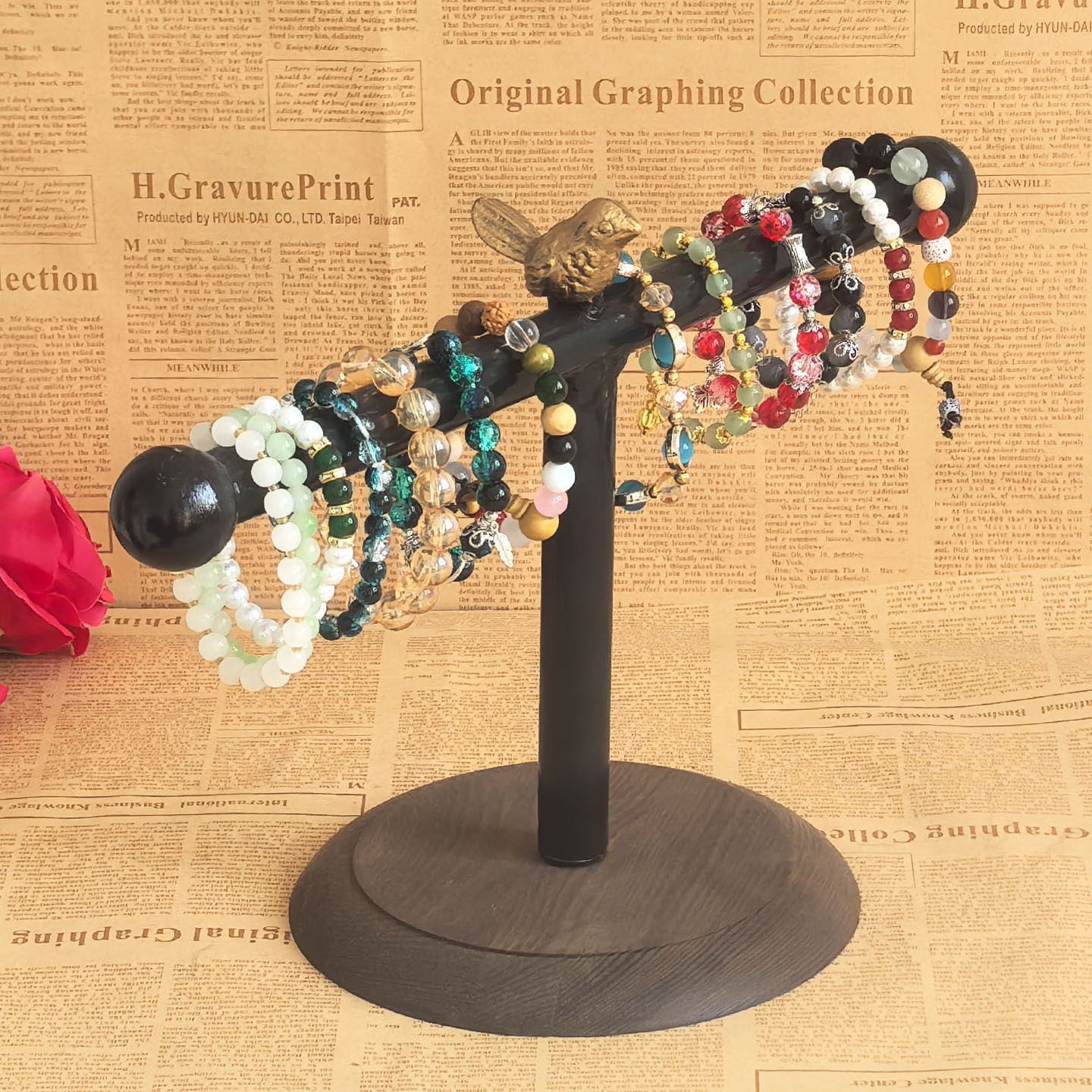 美式乡村复古小鸟铁艺家用手链饰品首饰展示收纳架子简约手镯桌面