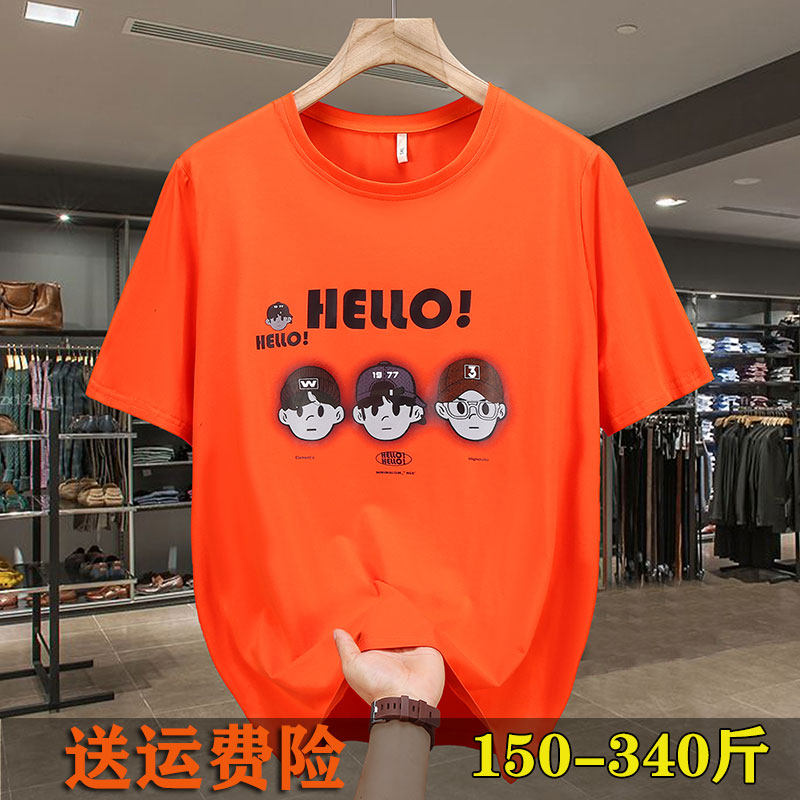 卡通图短袖T恤棉质休闲胖人学生