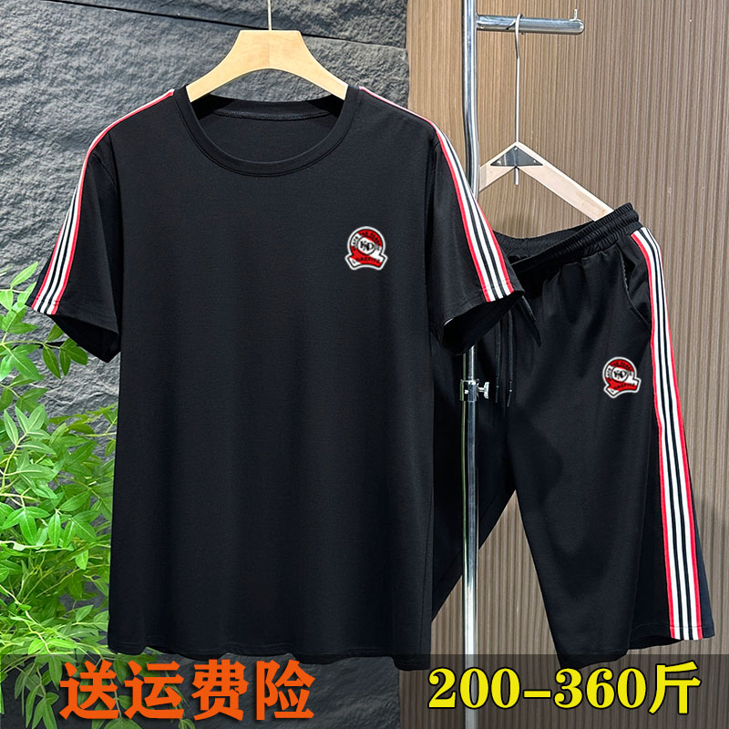 2025年显瘦一套帅气搭配男装休闲套装天丝罗马棉短袖短裤弹力透气