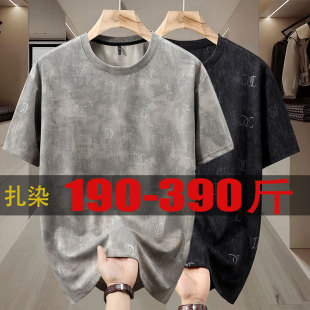 390斤大码短袖t恤男夏天tshirt加肥加大半袖胖子抗皱圆领oversize