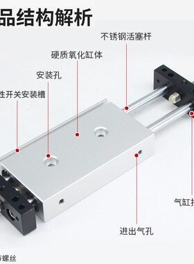 双轴双杆滑台气缸STMB16X25/50/75/100/125/150/175/200/250/300S